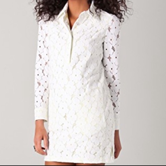 Diane Von Furstenberg White Long Sleeve Dress - Picture 1 of 8